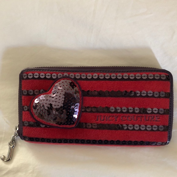 Juicy Couture Handbags - Juicy Couture Red/Navy Sequin Wallet